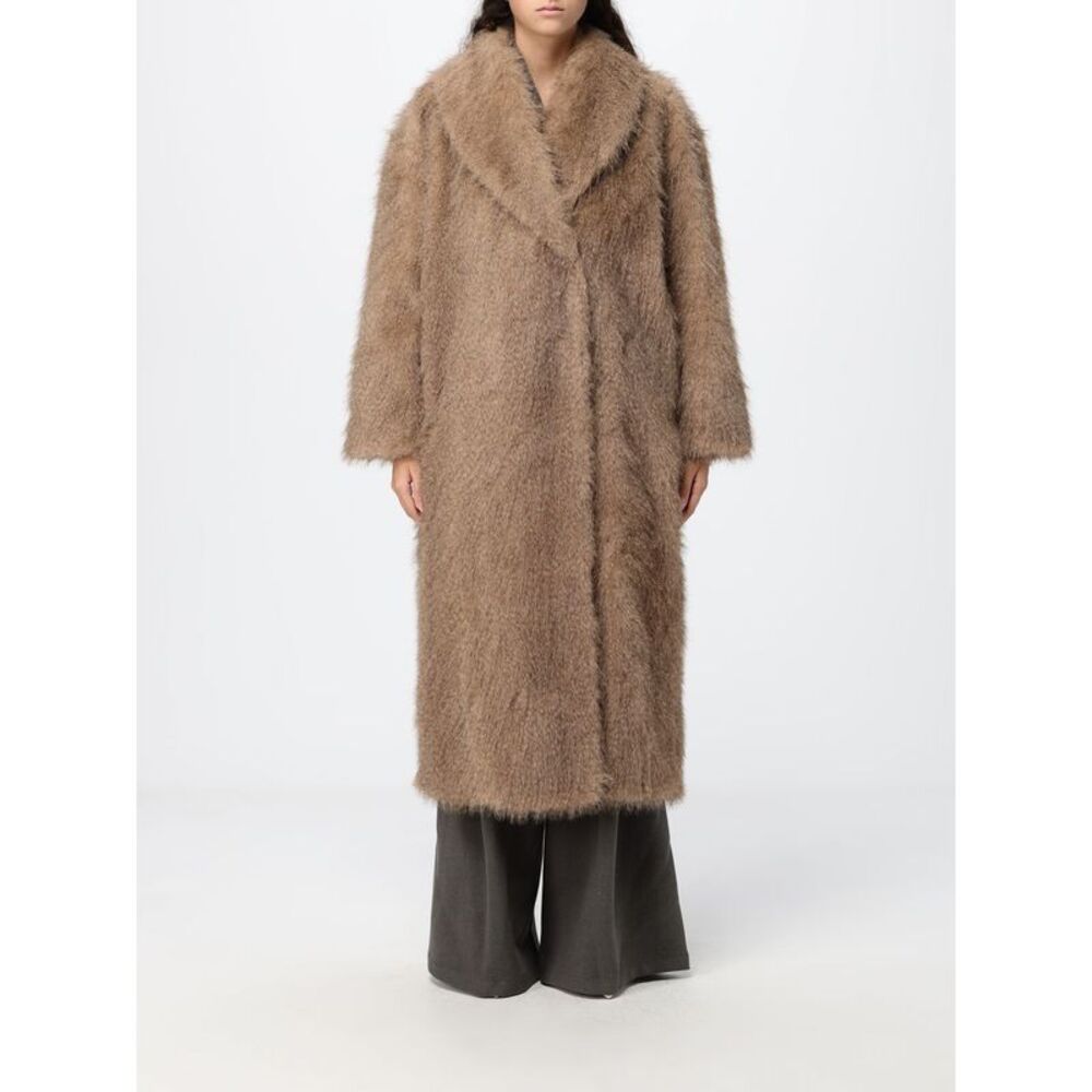 Eleh Women Long Oversize Faux Fur Coat Eleh With Slit Pockets